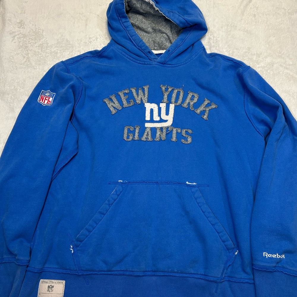 New York Giants Blue Hoodie Reebok Vintage Collection Size Large